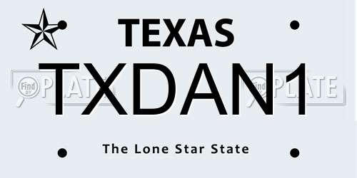 TXDAN1 Texas License Plate