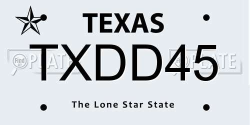 TXDD45 Texas License Plate