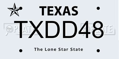 TXDD48 Texas License Plate