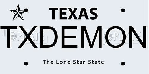 TXDEMON Texas License Plate