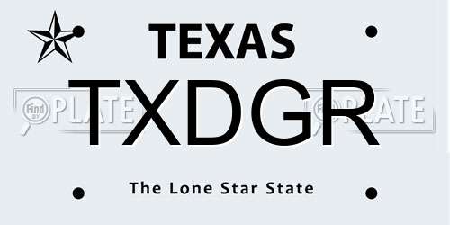 TXDGR Texas License Plate