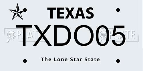 TXDO05 Texas License Plate