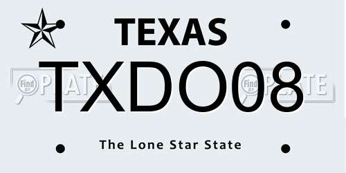 TXDO08 Texas License Plate