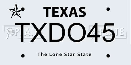 TXDO45 Texas License Plate