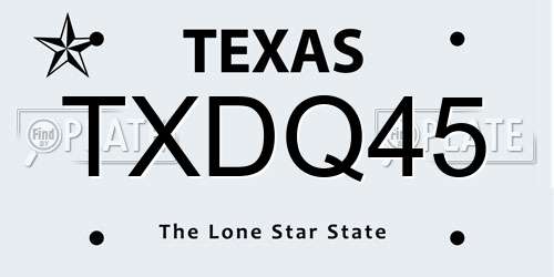 TXDQ45 Texas License Plate