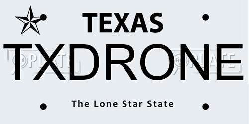 TXDRONE Texas License Plate