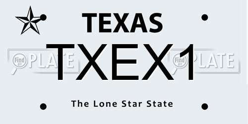 TXEX1 Texas License Plate