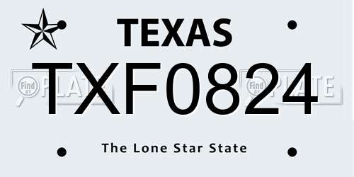 TXF0824 Texas License Plate
