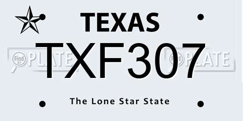 TXF307 Texas License Plate