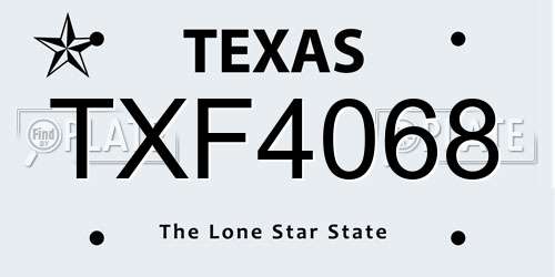 TXF4068 Texas License Plate