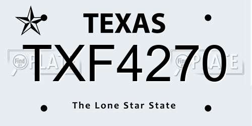 TXF4270 Texas License Plate
