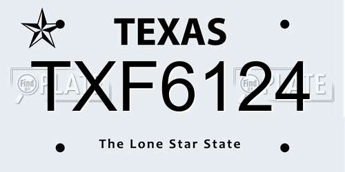 TXF6124 Texas License Plate