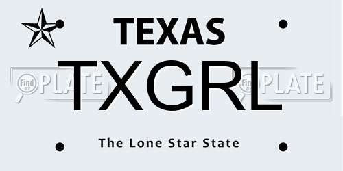 TXGRL Texas License Plate