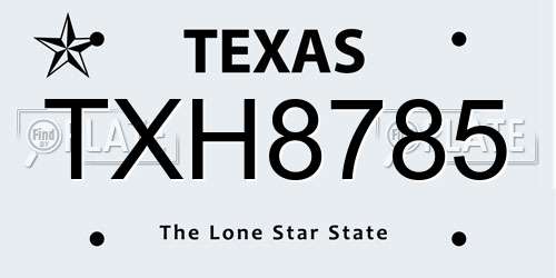 TXH8785 Texas License Plate
