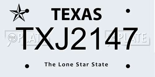 TXJ2147 Texas License Plate