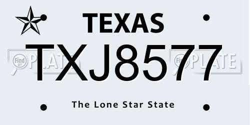 TXJ8577 Texas License Plate