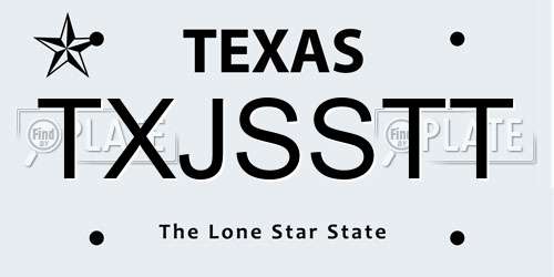 TXJSSTT Texas License Plate