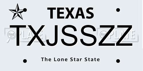 TXJSSZZ Texas License Plate