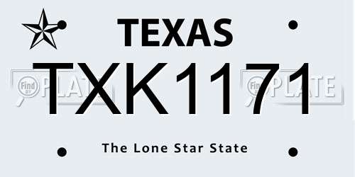 TXK1171 Texas License Plate