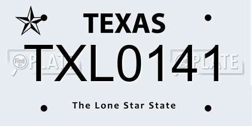 TXL0141 Texas License Plate