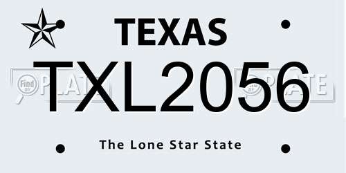 TXL2056 Texas License Plate