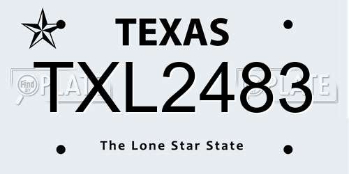 TXL2483 Texas License Plate