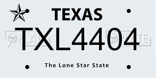 TXL4404 Texas License Plate