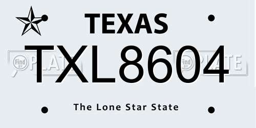 TXL8604 Texas License Plate