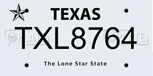 TXL8764 Texas License Plate
