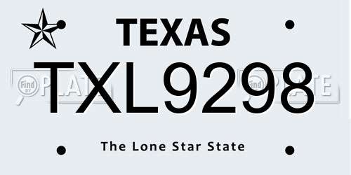 TXL9298 Texas License Plate