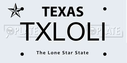 TXLOLI Texas License Plate