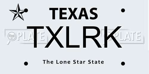 TXLRK Texas License Plate