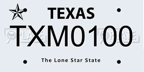TXM0100 Texas License Plate