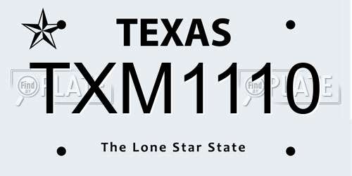 TXM1110 Texas License Plate