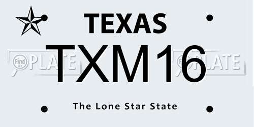 TXM16 Texas License Plate