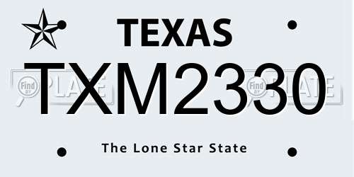 TXM2330 Texas License Plate