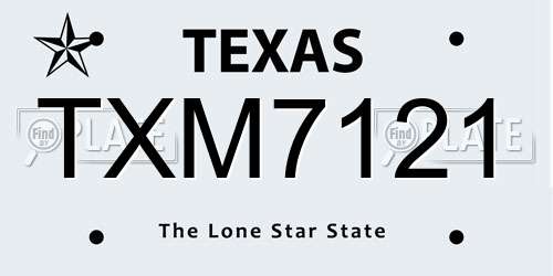 TXM7121 Texas License Plate