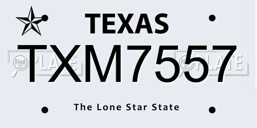 TXM7557 Texas License Plate