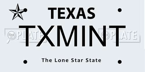 TXMINT Texas License Plate