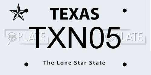 TXN05 Texas License Plate