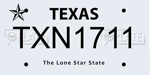 TXN1711 Texas License Plate