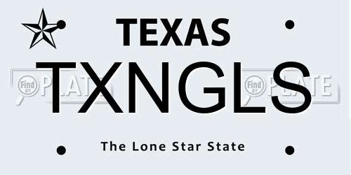 TXNGLS Texas License Plate