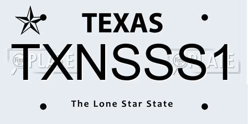 TXNSSS1 Texas License Plate