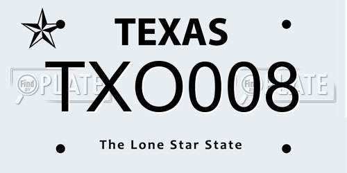 TXO008 Texas License Plate
