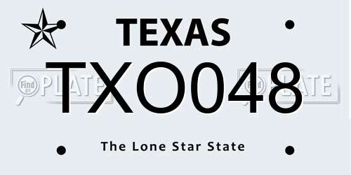 TXO048 Texas License Plate