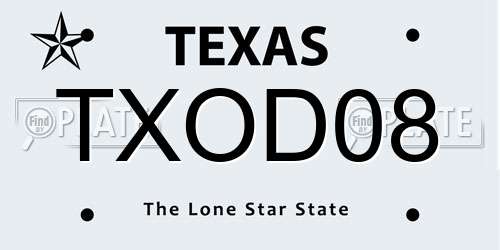 TXOD08 Texas License Plate