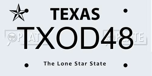 TXOD48 Texas License Plate