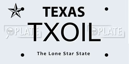 TXOIL Texas License Plate