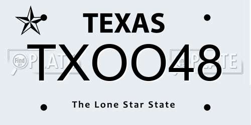 TXOO48 Texas License Plate