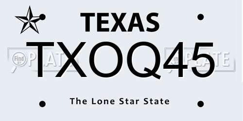 TXOQ45 Texas License Plate